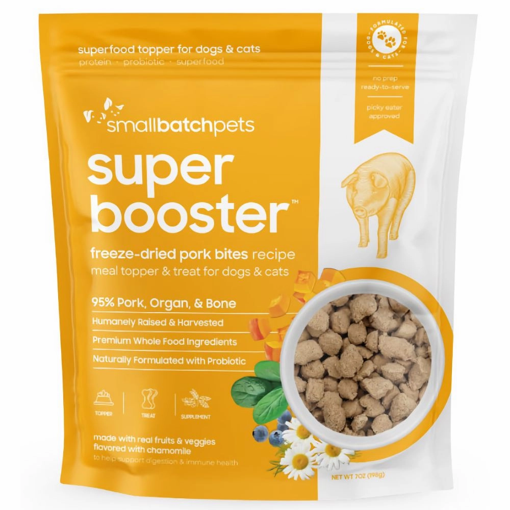 10% OFF: Smallbatch Super Booster Freeze Dried Pork Bites Cat & Dog Treats 7oz