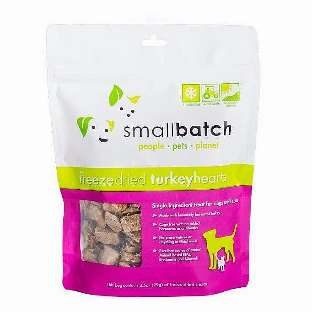 10% OFF: Smallbatch Turkey Hearts Freeze Dried Cat & Dog Treats 3.5oz