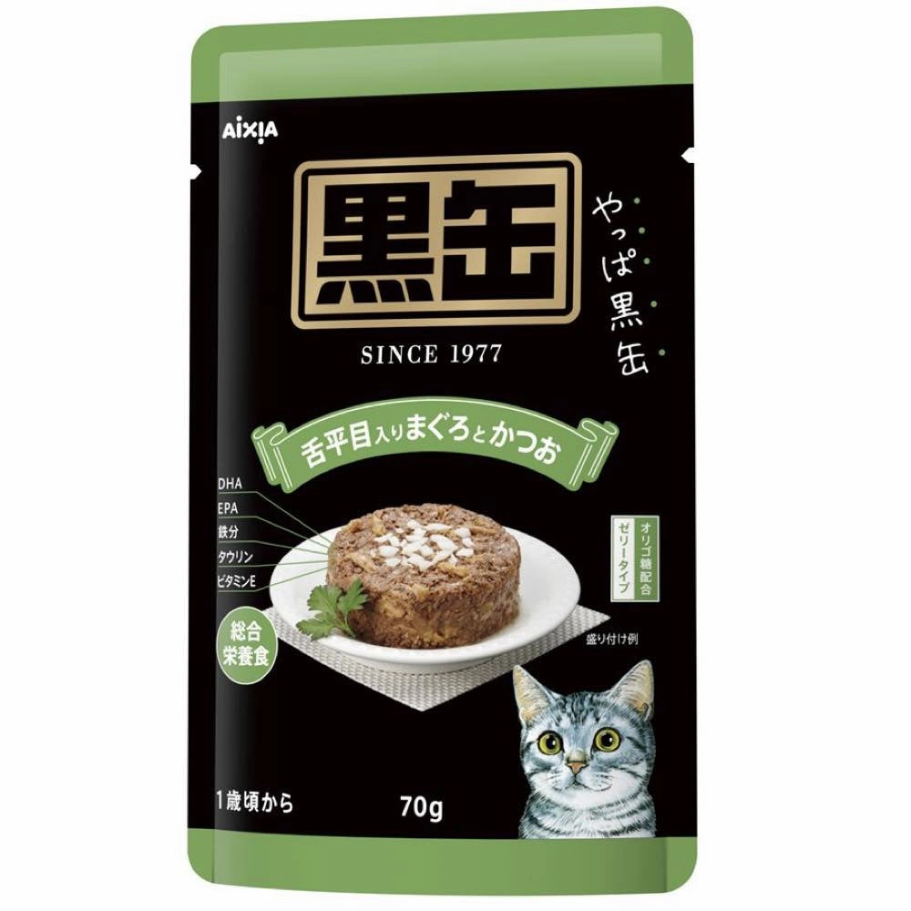 15% OFF: Aixia Kuro-Can Tuna & Skipjack With Sole Fish Grain-Free Adult Pouch Cat Food 70g x 12