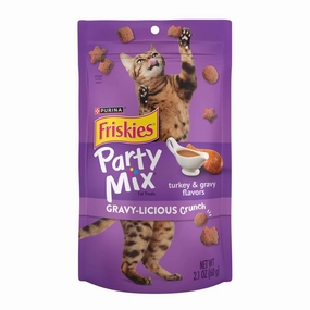 15% OFF: Friskies Party Mix Gravy-licious Crunch Turkey & Gravy Cat Treats 60g