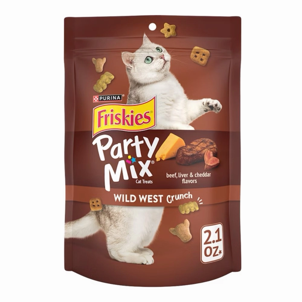 15% OFF: Friskies Party Mix Wild West Crunch Cat Treats 60g