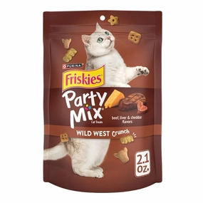 15% OFF: Friskies Party Mix Wild West Crunch Cat Treats 60g