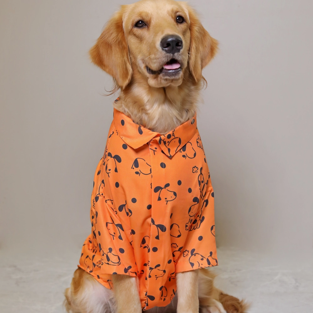 15buttons Orange Snoopy Shirt for Dogs