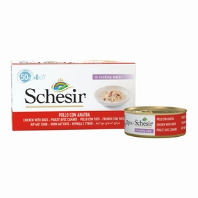 18% OFF: Schesir Chicken Fillets with Duck Adult Canned Cat Food Multipack 50g x 6