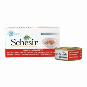 18% OFF: Schesir Tuna with Shrimps in Natural Jelly Adult Canned Cat Food Multipack 50g x 6