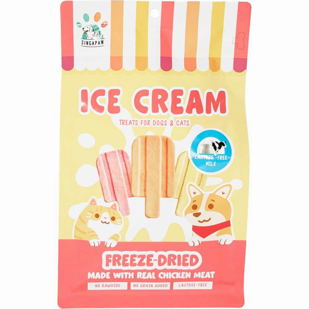 18% OFF: Singapaw Ice Cream Chicken With Lactose-Free Milk Grain-Free Freeze-Dried Treats For Cats & Dogs 48g