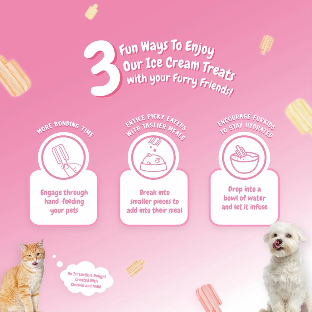18% OFF: Singapaw Ice Cream Chicken With Salmon & Egg Yolk Grain-Free Freeze-Dried Treats For Cats & Dogs 48g