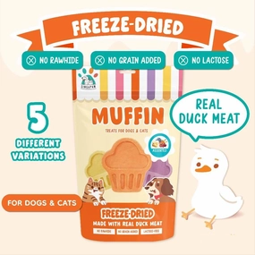 18% OFF: Singapaw Muffin Duck Freeze-Dried Treats For Cats & Dogs 100g
