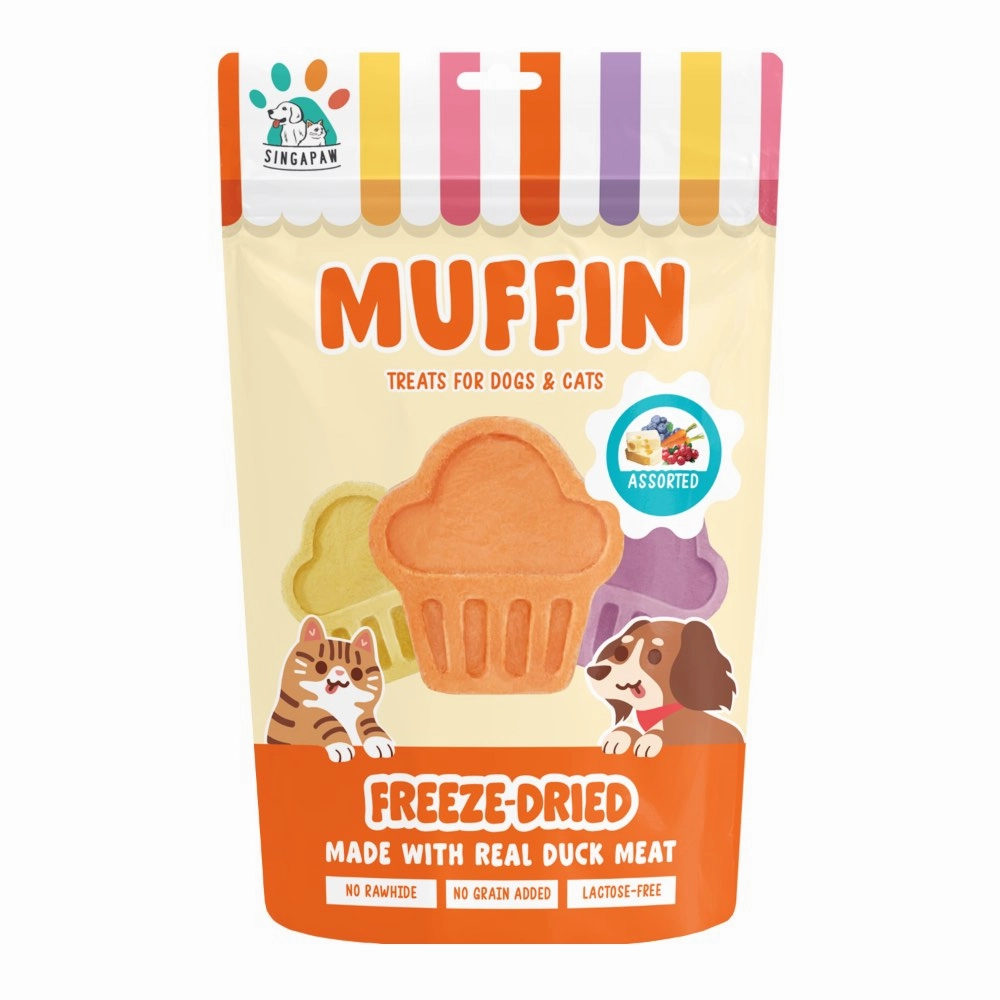 18% OFF: Singapaw Muffin Duck Freeze-Dried Treats For Cats & Dogs 100g