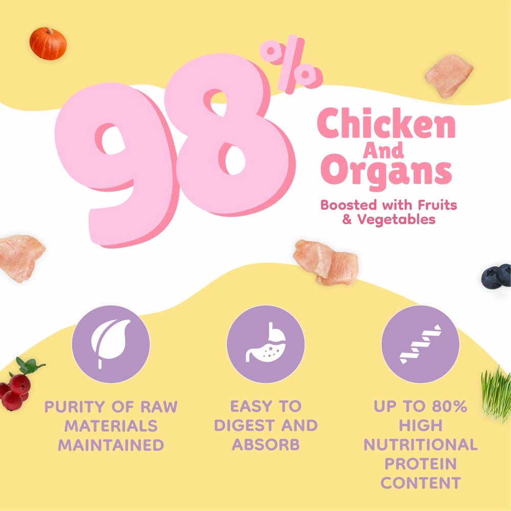 18% OFF: Singapaw Waffle Chicken & Blueberry Grain-Free Freeze-Dried Treats For Cats & Dogs 120g