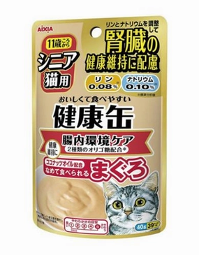 20% OFF: Aixia Kenko Kidney Care Healthy Intestines Senior Pouch Cat Food 40g x 12