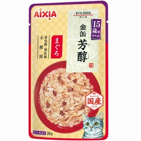 20% OFF: Aixia Kin-Can Rich Tuna 15  Years Old Senior Pouch Cat Food 35g x 12