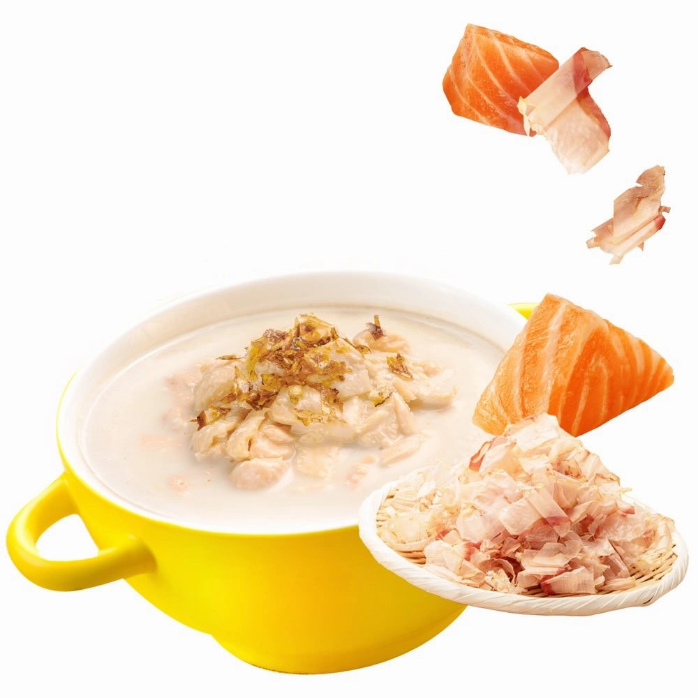 20% OFF: Moochie Creamy Broths With Salmon & Katsuobushi Grain-Free Pouch Cat Food 40g x 16