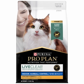20% OFF: Pro Plan LiveClear Indoor Hairball Control Chicken Dry Cat Food