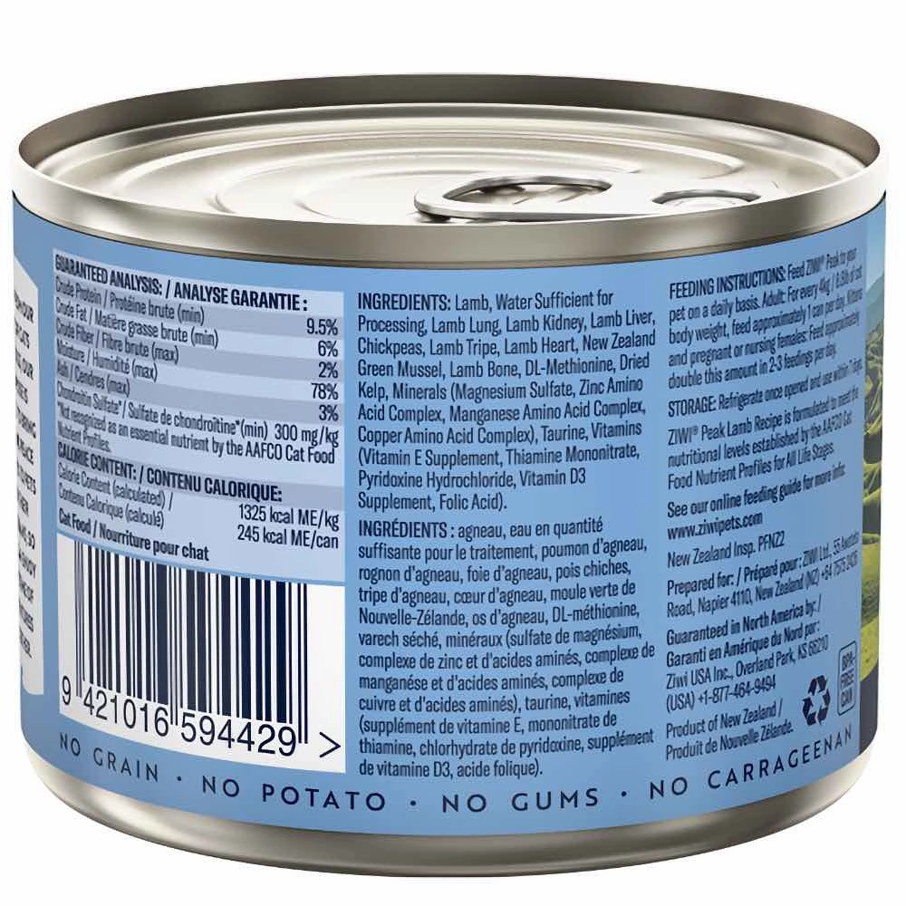 20% OFF: Ziwi Peak Beef Grain-Free Canned Cat Food 185g