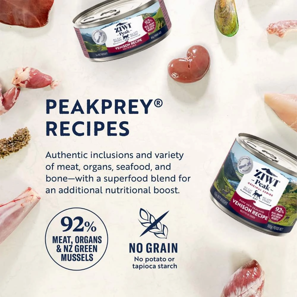20% OFF: Ziwi Peak Venison Grain-Free Canned Cat Food 185g