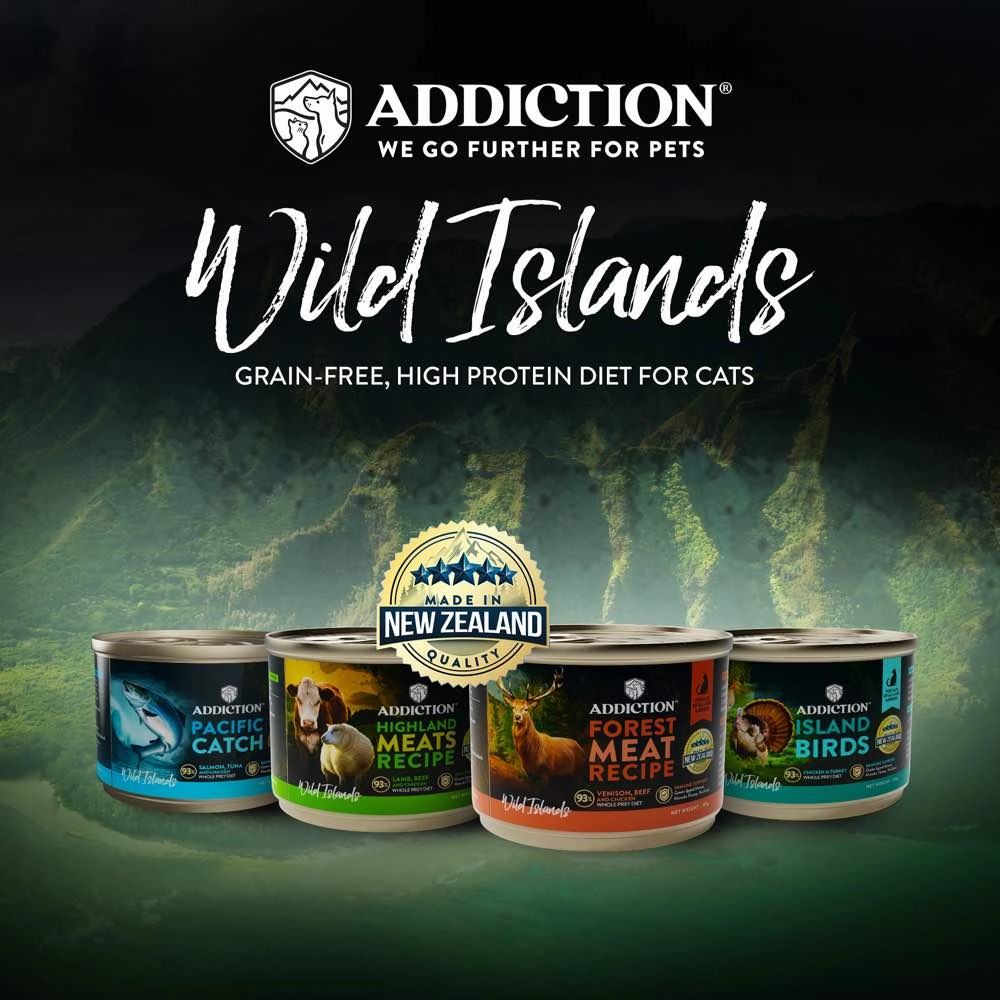 23% OFF (Exp 7Aug25): Addiction Wild Islands Island Birds Chicken & Turkey Grain-Free Canned Cat Food 185g