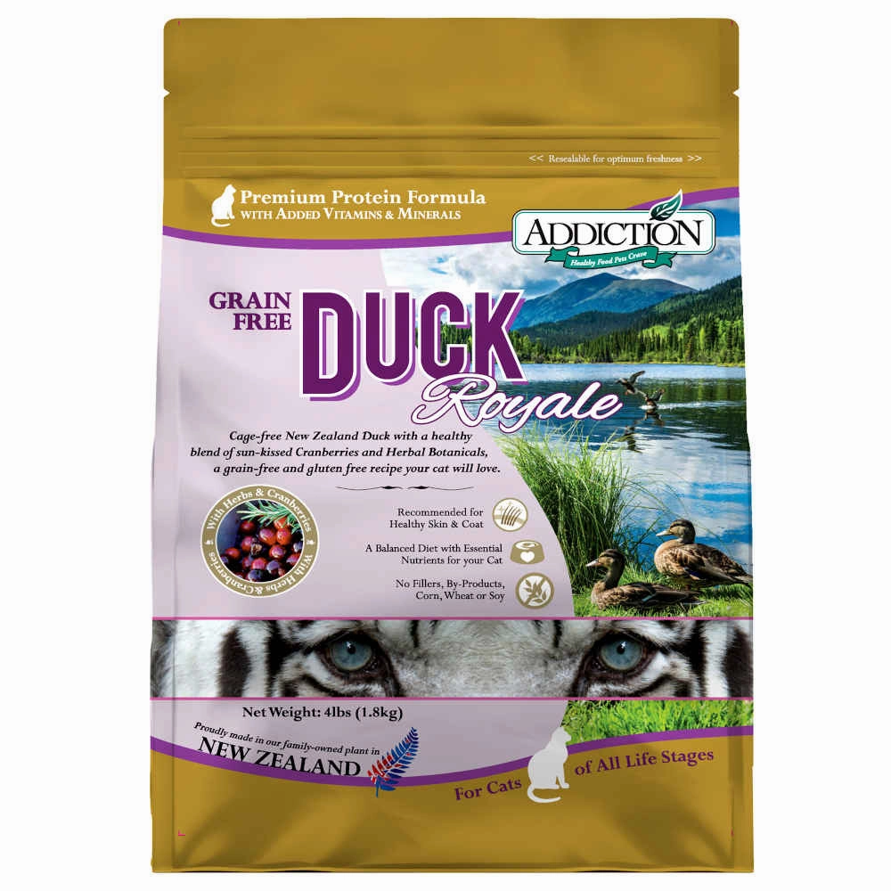 25% OFF   FREE CANNED FOOD/SCOOP: Addiction Duck Royale Grain-Free Dry Cat Food