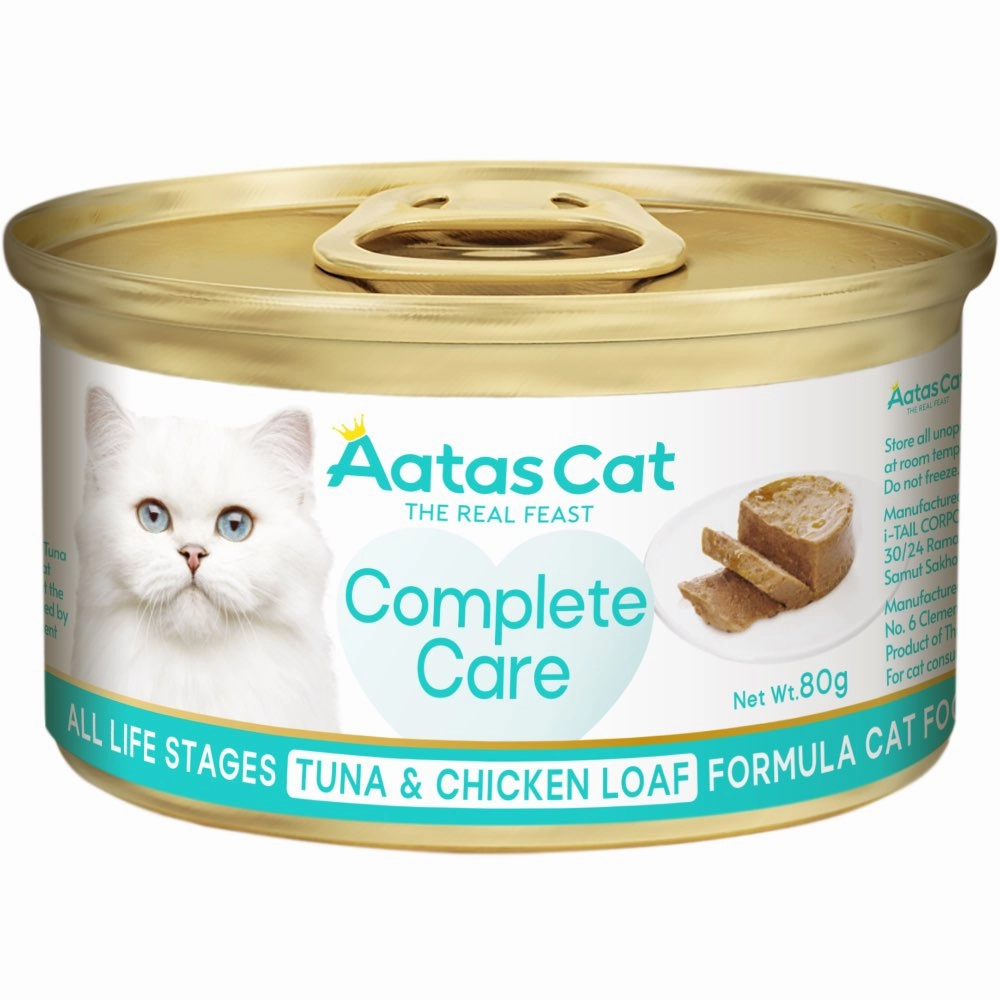 25% OFF: Aatas Cat Complete Care Tuna & Chicken Loaf Canned Cat Food 80g