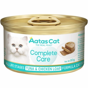 25% OFF: Aatas Cat Complete Care Tuna & Chicken Loaf Canned Cat Food 80g