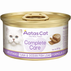 25% OFF: Aatas Cat Complete Care Tuna & Ocean Fish Loaf Canned Cat Food 80g
