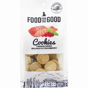 25% OFF: Food For The Good Salmon & Cranberry Cookies Freeze-Dried Treats For Cats & Dogs 70g