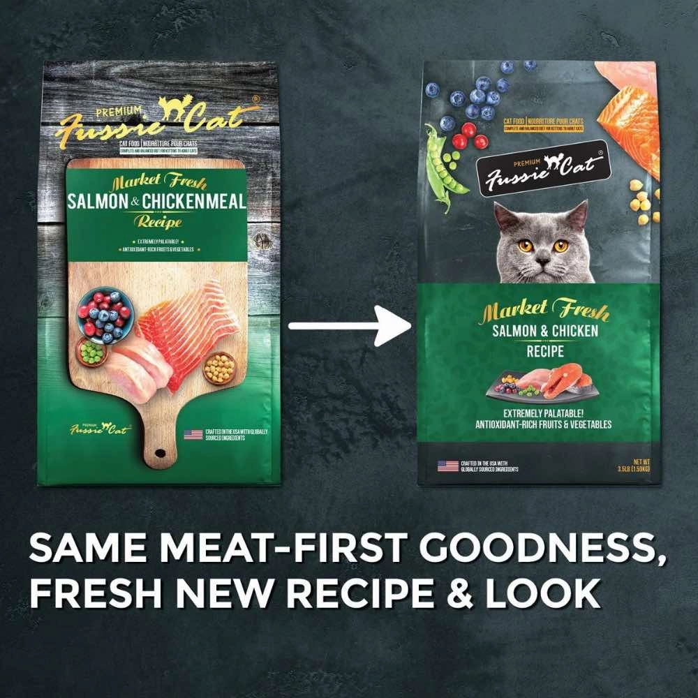 25% OFF: Fussie Cat Market Fresh Salmon & Chicken Recipe Grain-Free Dry Cat Food