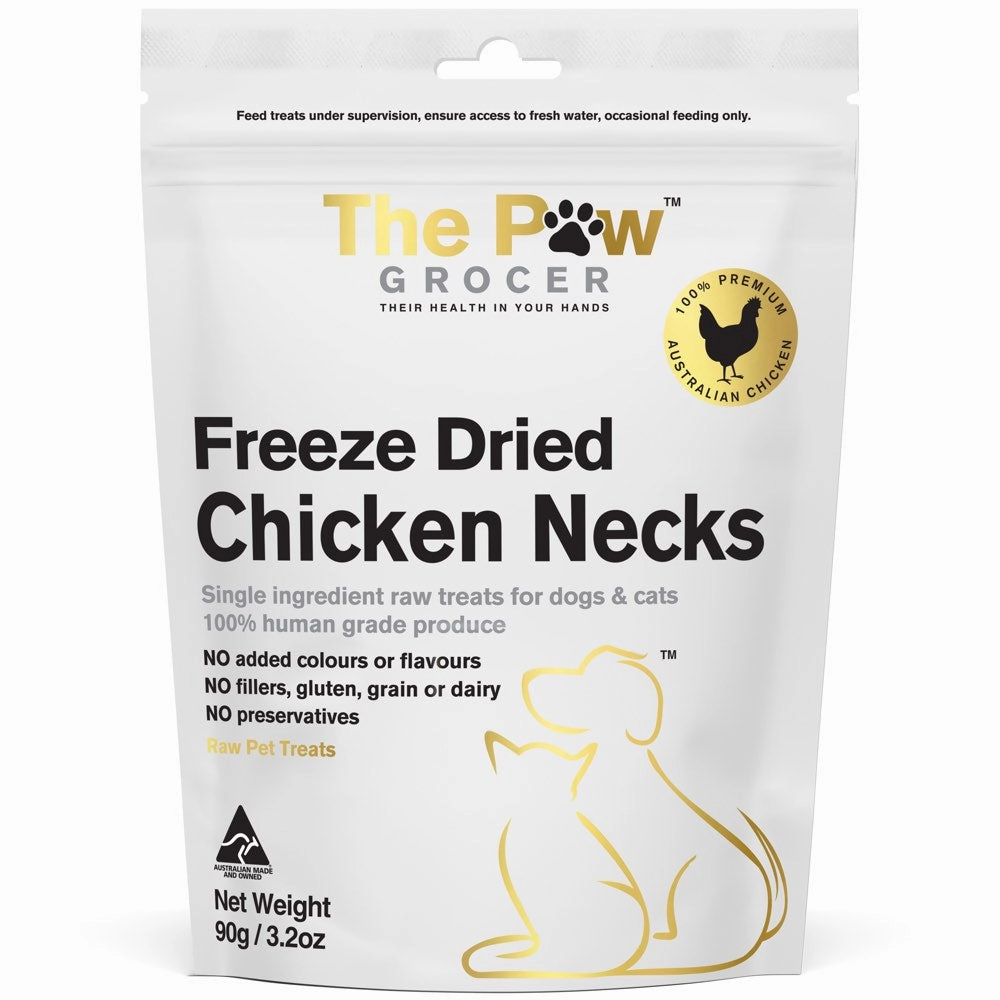 25% OFF: The Paw Grocer Chicken Necks Freeze-Dried Treats For Cats & Dogs 90g