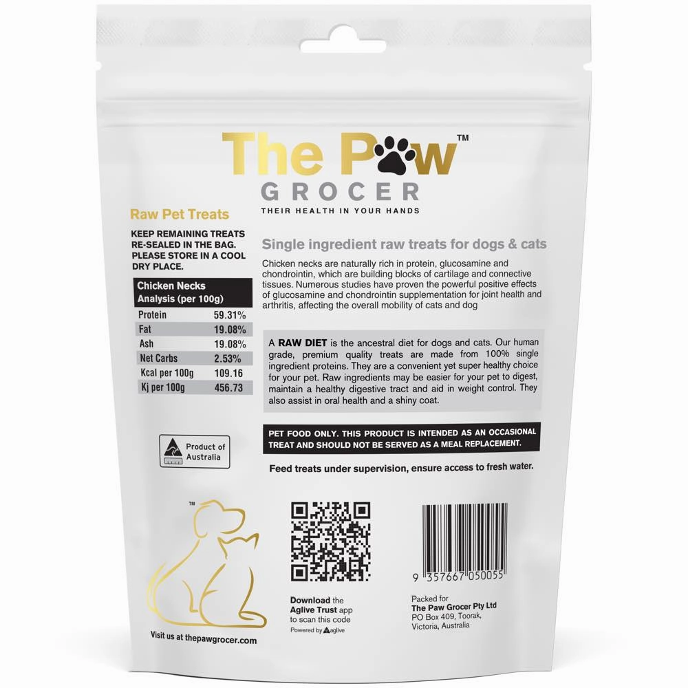 25% OFF: The Paw Grocer Chicken Necks Freeze-Dried Treats For Cats & Dogs 90g