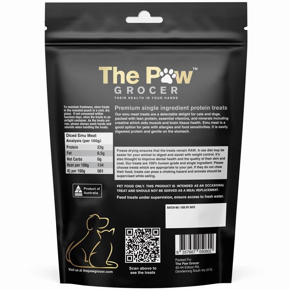 25% OFF: The Paw Grocer Emu Meat Freeze-Dried Treats For Cats & Dogs 72g