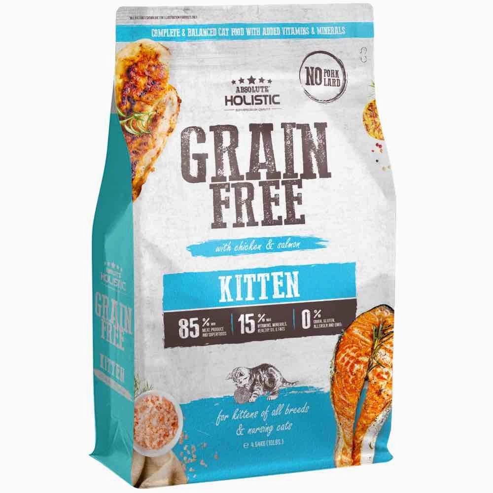 33% OFF: Absolute Holistic Kitten Chicken & Salmon Grain-Free Dry Cat Food