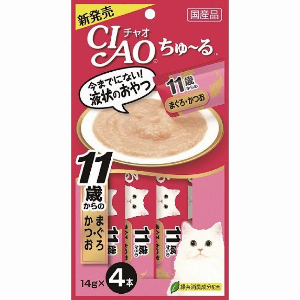 3 FOR $16: Ciao ChuRu Skipjack Tuna With Collagen Liquid Cat Treat 56g