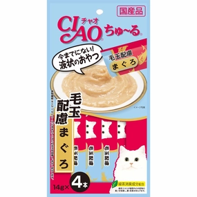 3 FOR $16: Ciao ChuRu Tuna With Fiber Hairball Control Liquid Cat Treat 56g