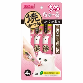 3 FOR $16: Ciao Grilled Skipjack Tuna & Crab Liquid Cat Treat 48g