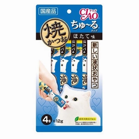 3 FOR $16: Ciao Grilled Skipjack Tuna & Scallop Liquid Cat Treat 48g