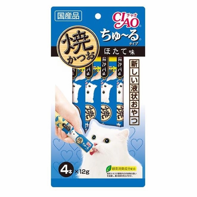 3 FOR $16: Ciao Grilled Skipjack Tuna & Scallop Liquid Cat Treat 48g