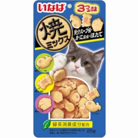 4 FOR $14: Ciao Soft Bits Mix Tuna & Chicken Fillet with Dried Bonito, Seafood & Crab Flavor Cat Treats 25g