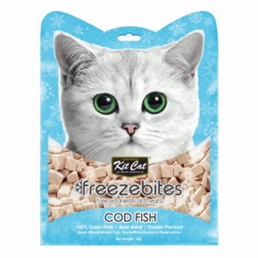 4 FOR $14: Kit Cat Freeze Bites Cod Fish Grain Free Cat Treats 15g