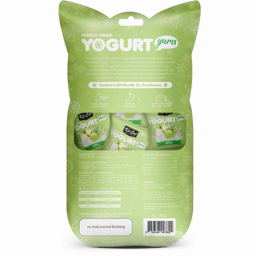 4 FOR $14: Kit Cat Yogurt Yums Apple Grain-Free Freeze-Dried Cat Treats 10pc