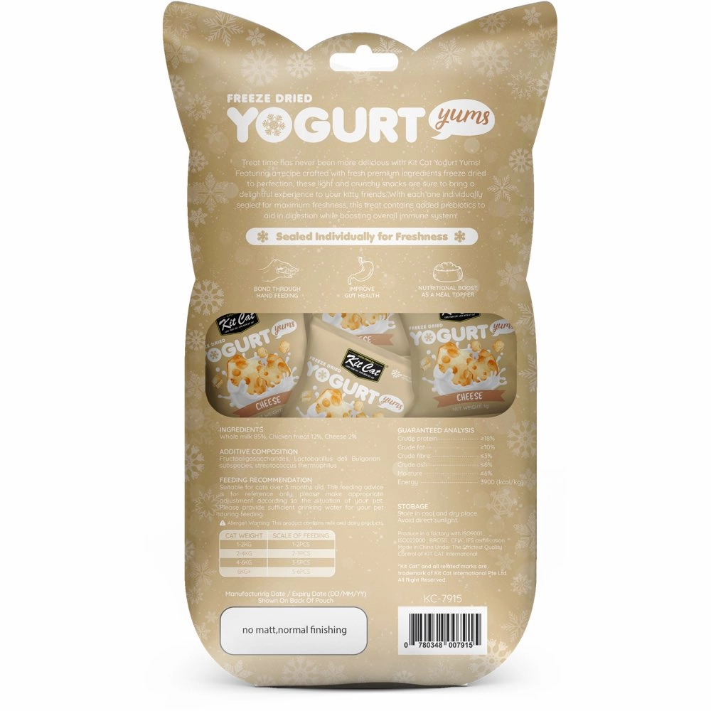 4 FOR $14: Kit Cat Yogurt Yums Cheese Grain-Free Freeze-Dried Cat Treats 10pc