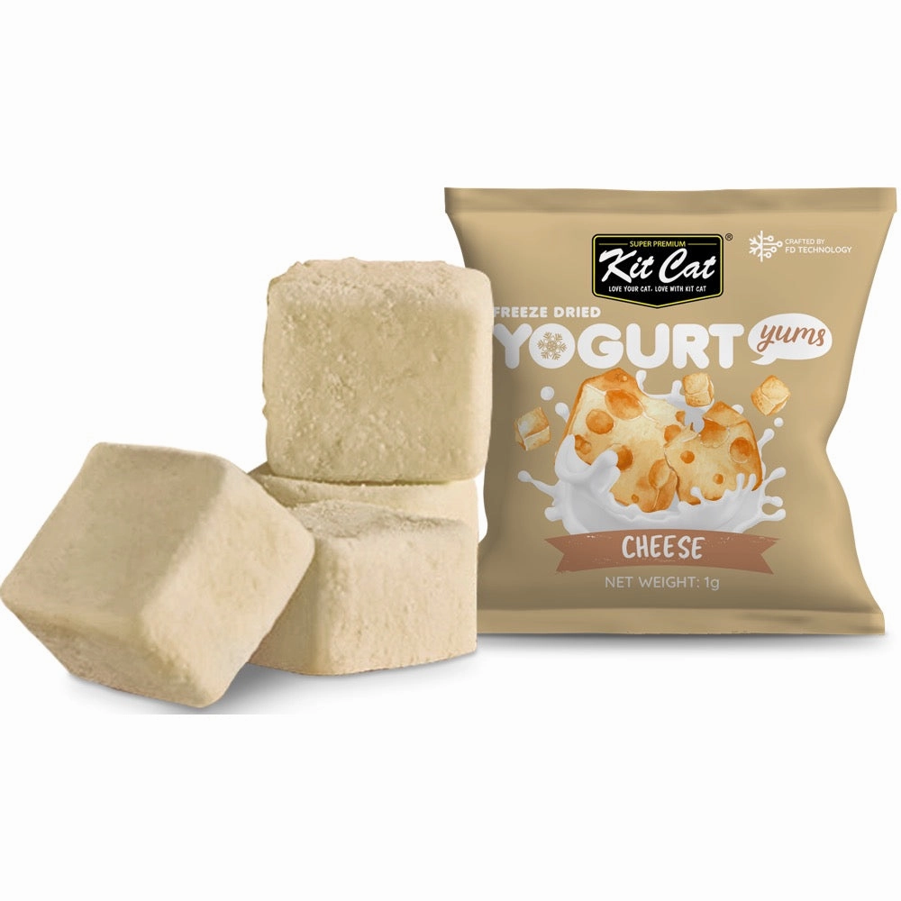 4 FOR $14: Kit Cat Yogurt Yums Cheese Grain-Free Freeze-Dried Cat Treats 10pc