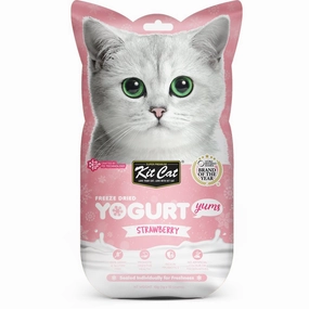 4 FOR $14: Kit Cat Yogurt Yums Strawberry Grain-Free Freeze-Dried Cat Treats 10pc
