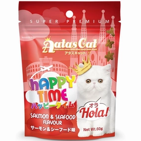 4 FOR $9 (Exp Aug 25): Aatas Cat Happy Time Hola! Salmon & Seafood Cat Treats 60g