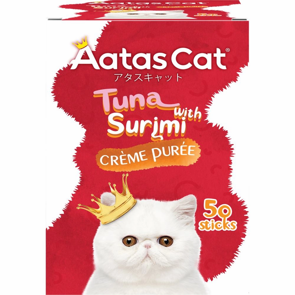 $10 OFF: Aatas Cat Creme Puree Tuna With Surimi Grain-Free Liquid Cat Treats 50pc