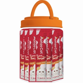 $10 OFF: Aatas Cat Creme Puree Tuna With Surimi Grain-Free Liquid Cat Treats 50pc