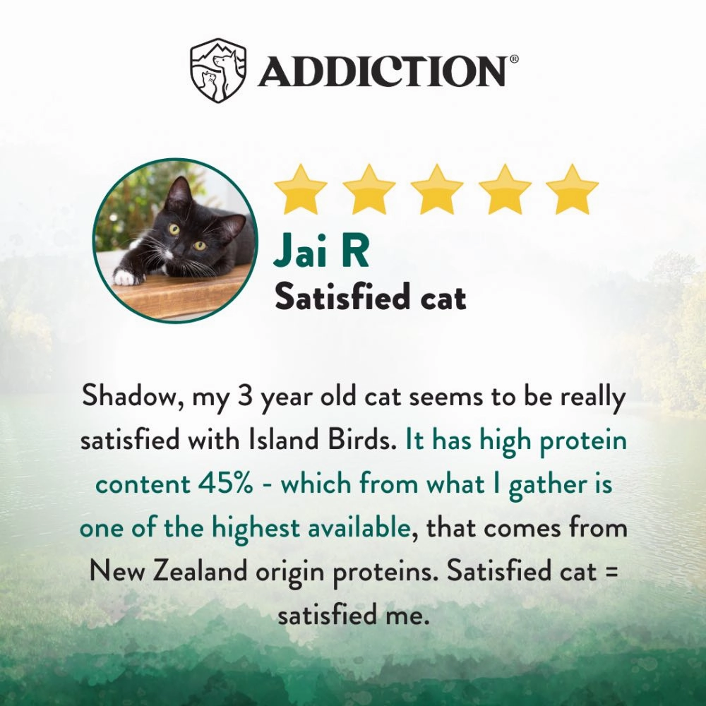 '26% OFF   FREE CANNED FOOD': Addiction Wild Islands Birds Chicken, Duck & Turkey Grain-Free Dry Cat Food