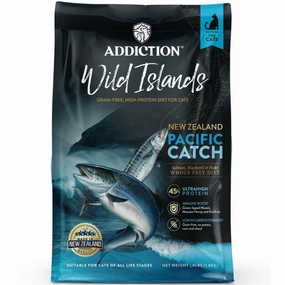 '26% OFF   FREE CANNED FOOD': Addiction Wild Islands Pacific Catch Salmon, Mackerel & Hoki Grain-Free Dry Cat Food