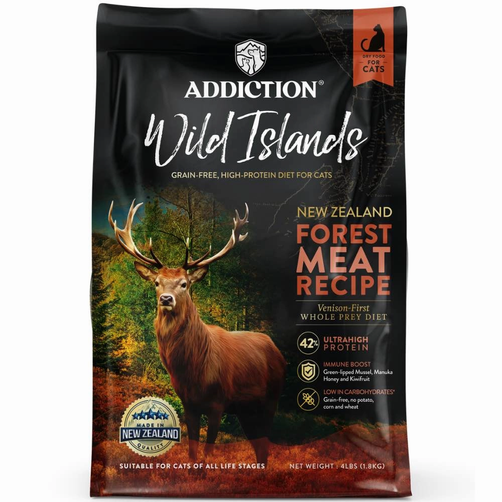 '26% OFF   FREE CANNED FOOD/SCOOP': Addiction Wild Islands Forest Meat Recipe Venison Grain-Free Dry Cat Food