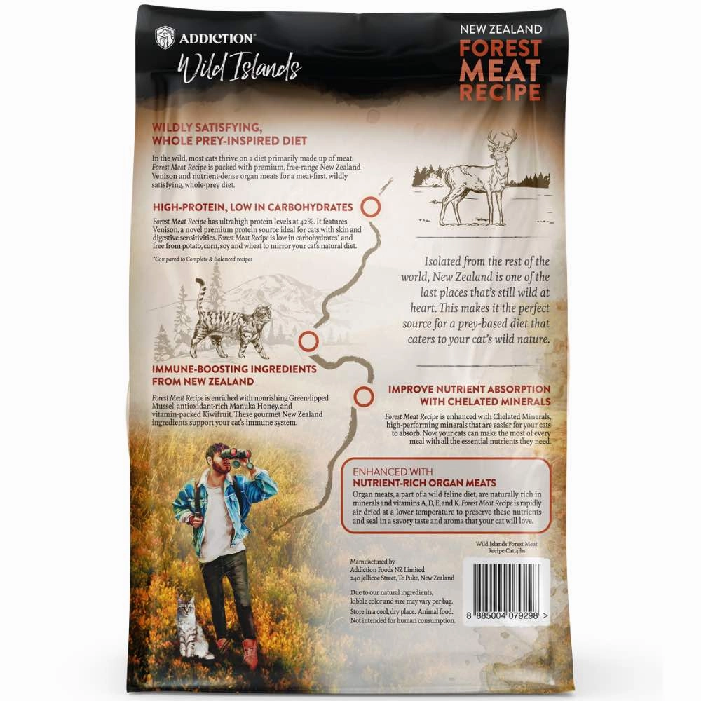'26% OFF   FREE CANNED FOOD/SCOOP': Addiction Wild Islands Forest Meat Recipe Venison Grain-Free Dry Cat Food
