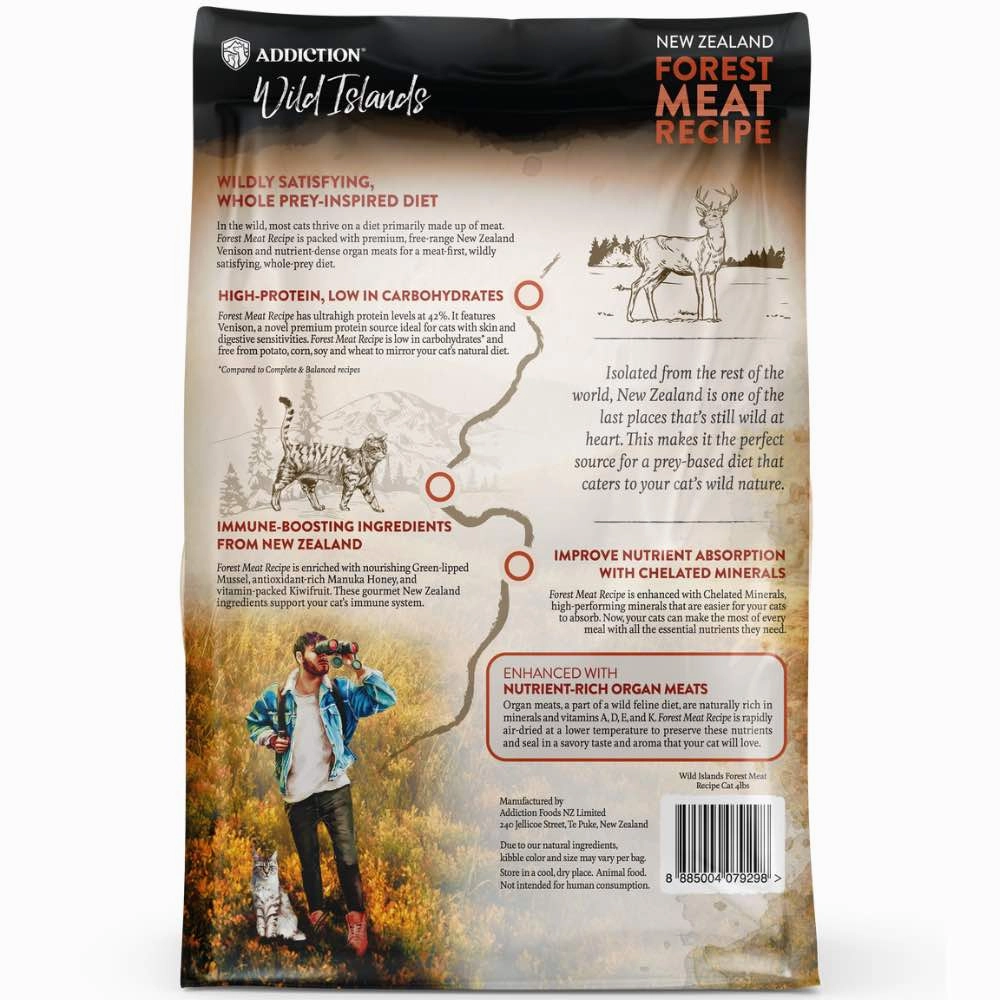 '26% OFF   FREE CANNED FOOD/SCOOP': Addiction Wild Islands Forest Meat Recipe Venison Grain-Free Dry Cat Food